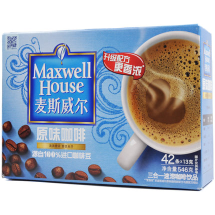 MAXWELL HOUSE 麦斯威尔 三合一原味速溶咖啡42条盒装 coffee