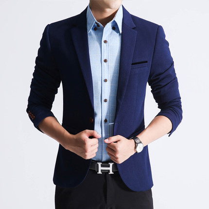 斐卓 秋季韩版男士修身小西装一粒扣西装外套 5色可选