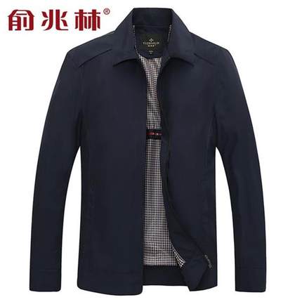 俞兆林 春装新款中年男士商务夹克外套上衣爸爸装茄克外套