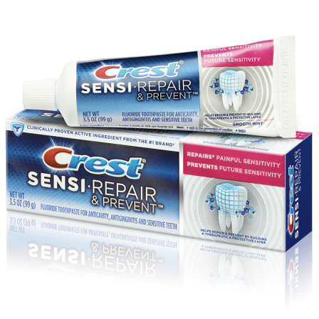 P&G宝洁 CREST佳洁士 专研对敏感修护牙膏 缓解牙齿敏感 保护牙龈 99g 美国原装进口
