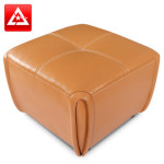 奥尔凡专柜正品凳子 真皮梳妆沙发圆凳  桔色(53*53*38cm 原价572元)