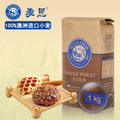 MYFLOUR麦恩 全麦面包粉 澳洲进口小麦 无添加粗粮含麦麸面粉1kg 非转基因