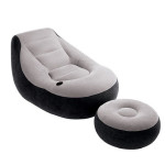 INTEX单人成人懒人沙发 植绒充气座椅套装 折叠休闲躺椅