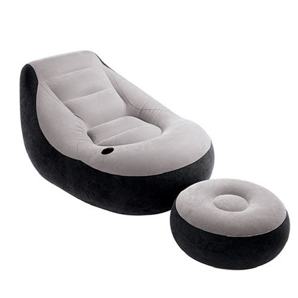 INTEX单人成人懒人沙发 植绒充气座椅套装 折叠休闲躺椅