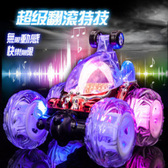 龙祥新版 充电翻斗车特技车遥控车遥控汽车儿童玩具车 