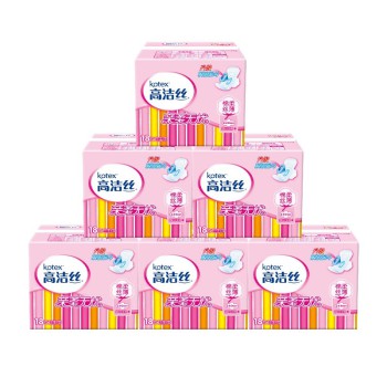 Kotex高洁丝丝薄棉柔护翼卫生巾日用18片*6包