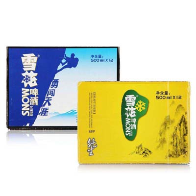 雪花啤酒8度纯生500ml*12听+勇闯天涯500ml*12听(套装)