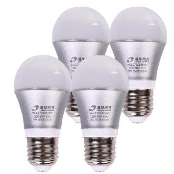 THTF 清华同方 LED球泡灯 E27接口 3W 黄光 四支装