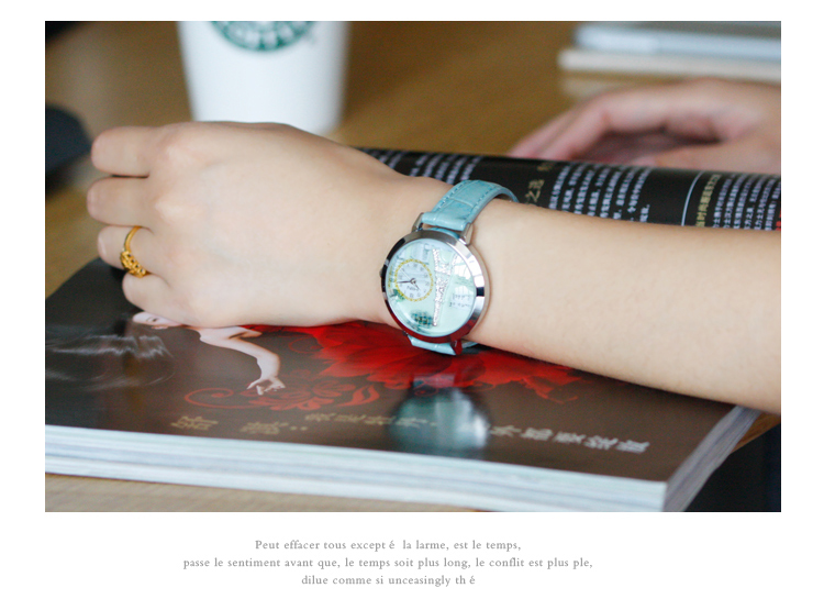 巴黎铁塔时尚石英表 学生防水手表（含DIY雕刻设计）