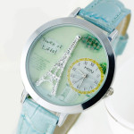 巴黎铁塔时尚石英表 学生防水手表(含DIY雕刻设计)