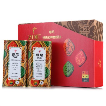 西班牙ZOE尊尼 特级初榨橄榄油1000mlx2瓶 尊尚礼盒