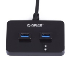 ORICO奥睿科 DBU3-2P-BK 高速USB3.0桌面型2口HUB集线器 黑色