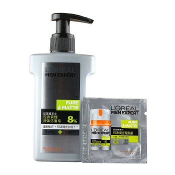 L'OREAL PARIS 巴黎欧莱雅 男士控油调理液体洁面皂150ml+周全理肤露1.5ml单片*7