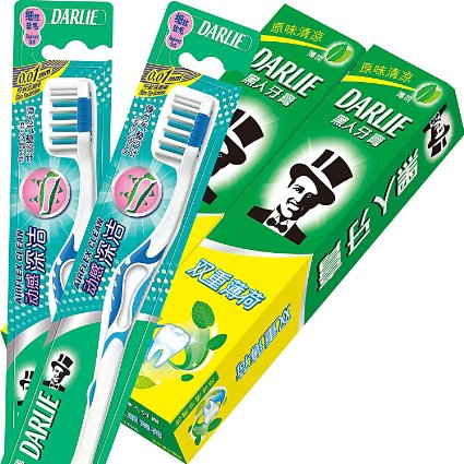 黑人 双重薄荷牙膏175g*2+牙刷*2