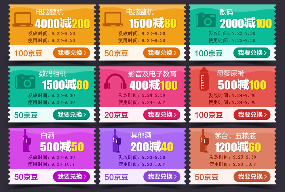 优惠券：京东商城 电脑/数码/相机/影音/母婴/酒水