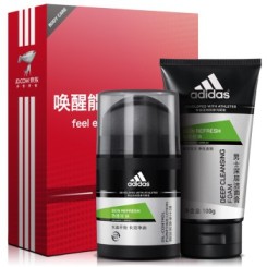 Adidas阿迪达斯 男士深层洁面膏100g+男士净爽保湿露50g