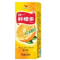 统一 鲜橙多/冰红茶 饮料250ml*24盒/箱 整箱