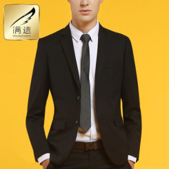 Muszoom满速 男士西服套装 商务正装休闲修身西装 送领带和袜子