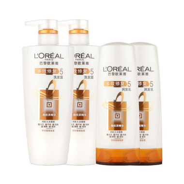 巴黎欧莱雅 多效修复润发乳400ml*2瓶+洗发露700ml*2