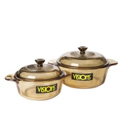 VISIONS康宁 0.8L+1.25L晶彩透明锅VS-384/CN