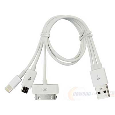 CRAB酷博 三接口多功能USB三合一充电数据线