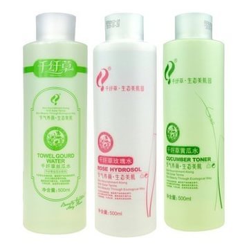 千纤草 丝瓜水 黄瓜水 玫瑰水 套装500ml *3瓶