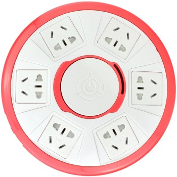 TOP 突破 TOP5C 炫彩系列儿童安全防过载 智能插座 全长3米(草莓红)