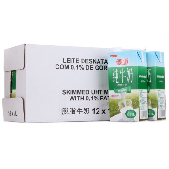 Weidendorf德亚 脱脂牛奶1L*12盒 德国进口牛奶