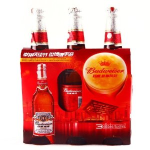 Budweiser百威 啤酒瓶装600ml*3瓶/组16.2元