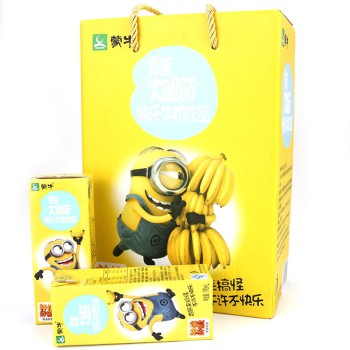 蒙牛 香蕉大眼萌 快乐牛奶190ml*12 礼盒装