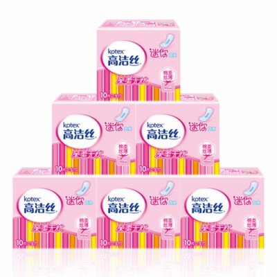 kotex 高洁丝 丝薄棉柔迷你直条卫生巾10片*6包