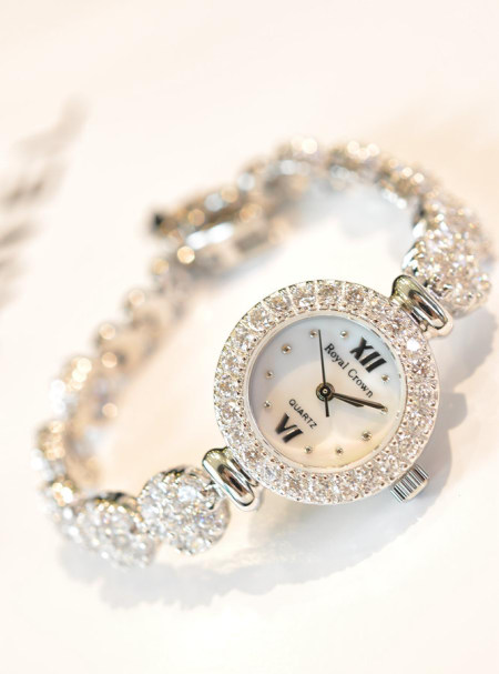 奢华时尚小表盘 锆石手链表