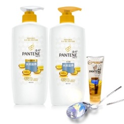 pantene潘婷 水润滋养三步装(洗发水750ml+护发素750ml+精华素180ml)+施华洛世奇元素赠品