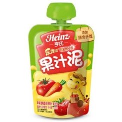 Heinz亨氏 果汁泥 蔬乐2+2-苹果草莓番茄胡萝卜120g*24袋