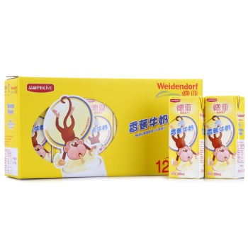 Weidendorf德亚 香蕉牛奶 200ml*12 礼盒装 德国进口牛奶