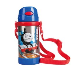Thomas&Friends 托马斯&朋友 儿童高真空不锈钢吸管保温水壶360ml(蓝色)4230TM