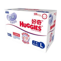 Huggies好奇 银装干爽舒适纸尿裤箱装L128片电商尿不湿(10-14kg)