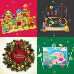 丹妮奇特 圣诞礼包三件套宝宝玩具(积木+绕珠+钓鱼玩具)