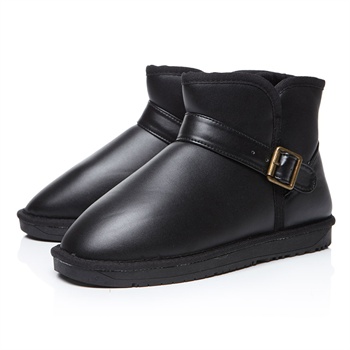 Meters/bonwe 美特斯邦威 女低帮扣襻装饰雪地靴