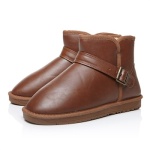 Meters/bonwe 美特斯邦威 女低帮扣襻装饰雪地靴