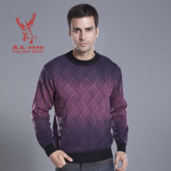 24:00抢购！ 鹿王·澳普蒂姆 男装加厚韩版领宽松针织衫 LW-3931-1