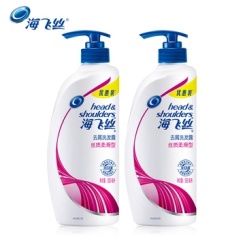 海飞丝 丝质柔滑去屑洗发水500ml*2瓶套装