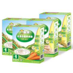 每伴 高蛋白营养米粉4种口味 原味/胡萝卜/淮山薏米/铁锌钙(25g*9包*4盒)