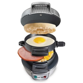 Hamilton Beach 汉美驰 25475-CN早餐机 汉堡包机(银色)