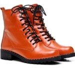 kisskitty 正品短靴中性潮英伦头层牛皮系带休闲女靴骑士靴S22529-01DD