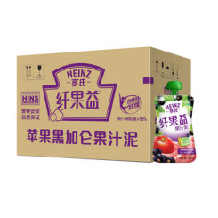 Heinz亨氏 纤果益 苹果黑加仑果汁泥 130g*24袋/箱 整箱