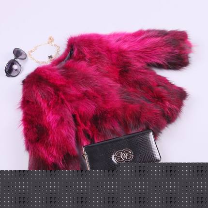 YIHOTFUR伊好裘 2014新款皮草外套 貉子毛七分袖圆领短款外套 欧洲站皮草控 3色可选