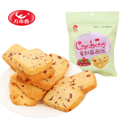 万市香 手撕牛肉干100g+手工蔓越莓曲奇饼干200gx2包