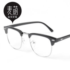 MAI.ENG麦萌 复古眼镜框男韩版平光镜女潮半框圆脸可配近视架防辐射眼睛框成品