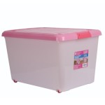 IRIS爱丽思 环保滑轮储物箱 整理收纳箱 粉/白色